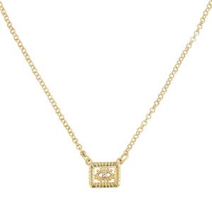 Gold Tone Nazar Charm Necklace